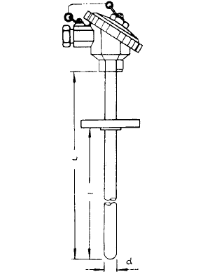 WZP2-431固定法蘭防水雙支裝配式熱電阻安裝圖片