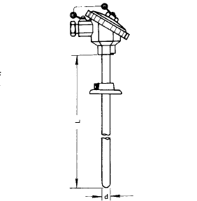WZCN-330活動(dòng)法蘭噴涂耐磨銅熱電阻安裝圖片